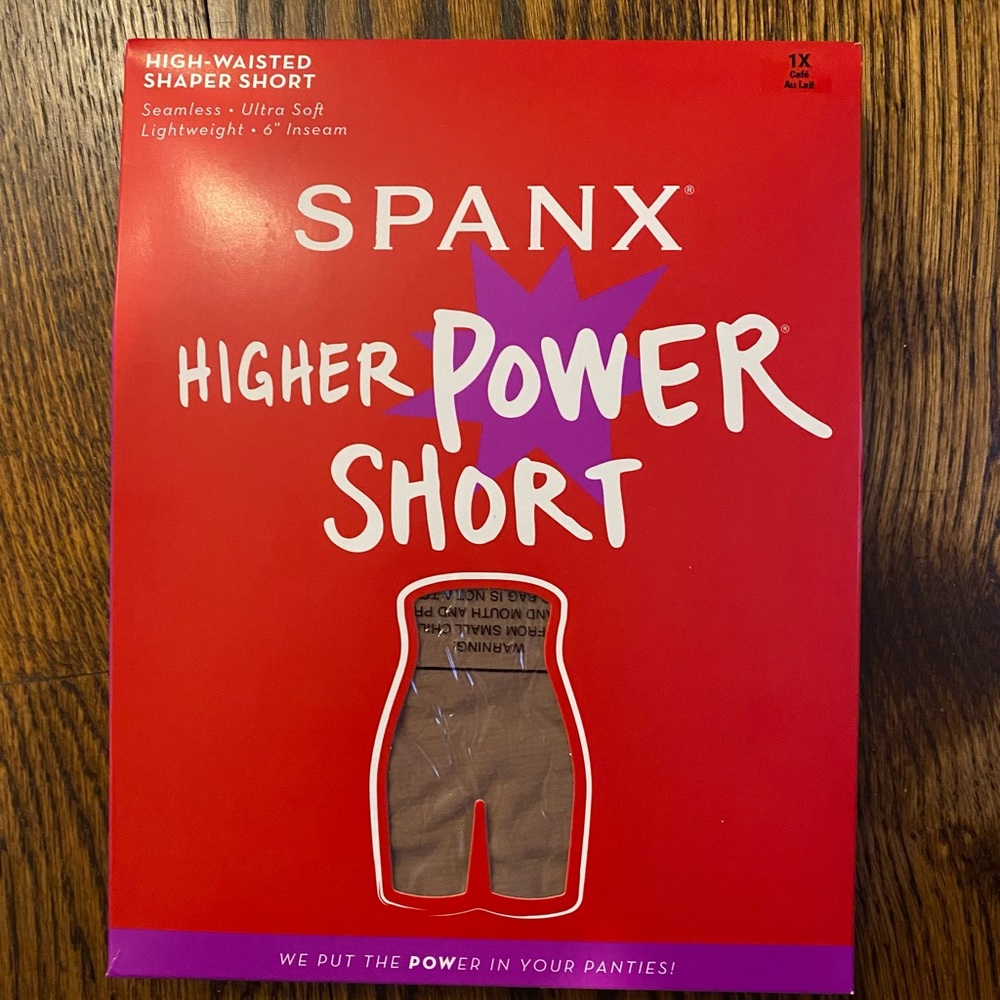 Spanx higher power high waisted shaper short (cafe au lair color)